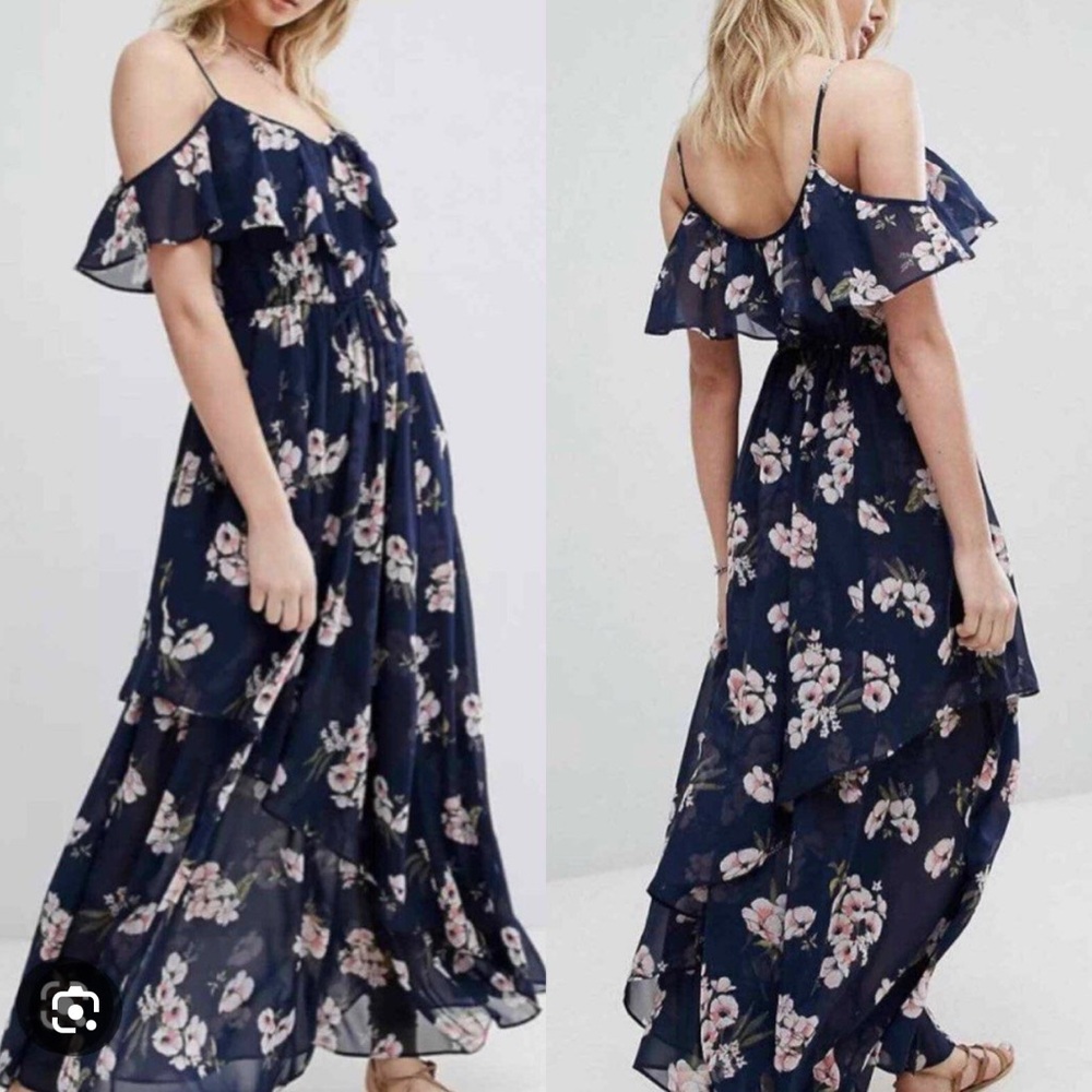 Abercrombie & Fitch Floral Dress Wedding Guest vacation‎ Spring Flowy Femme